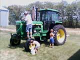 Washing the tractor