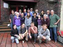 Group photo in front of the Mennonite Church