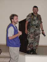 Witness for Peace staff with a member of the Colombian military