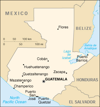 [Country map of Guatemala]